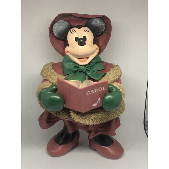 Kurt Adler Minnie Mouse Caroler 7” Figurine Fabric Mache Disney World W1520 - Picture 2 of 12